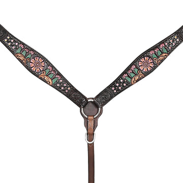 HILASON Western Horse Headstall Breast Collar Leather Brown